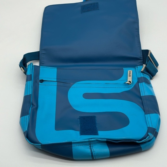 Vintage BREE Leather Anglers Bag Messenger Blue - Picture 4 of 7